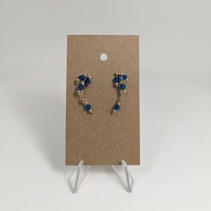 Gorgeous Capri Blue Beaded Earrings, Ear Vines, Handmade Jewelry, Gift Ideas